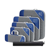 6 Pcs Compression Packing Cubes Expandable Organiser for Travel-Navy Blue