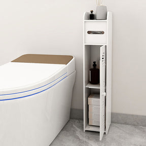 Narrow Storage Cabinet for Bathroom with Doors Dustpoof Waterproof