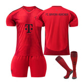 Bayern Club Home Jersey Soccer Jersey Kit Football T-shirt Set for Adult Kids