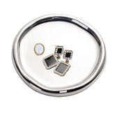 Ceramic Jewelry Tray for Ring Key Trinket Round Shape Small Plate-Silver