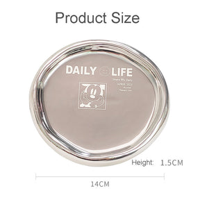 Ceramic Jewelry Tray for Ring Key Trinket Round Shape Small Plate-Mouse