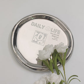 Ceramic Jewelry Tray for Ring Key Trinket Round Shape Small Plate-Mouse