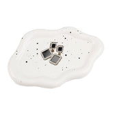Ceramic Jewelry Tray for Ring Key Trinket Cloud Shape Small Plate-Ink Splash