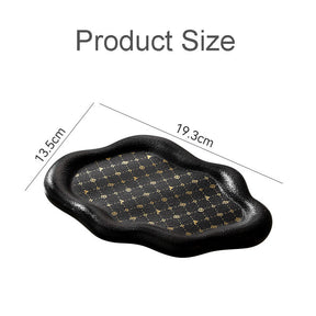 Ceramic Jewelry Tray for Ring Key Trinket Cloud Shape Small Plate-B