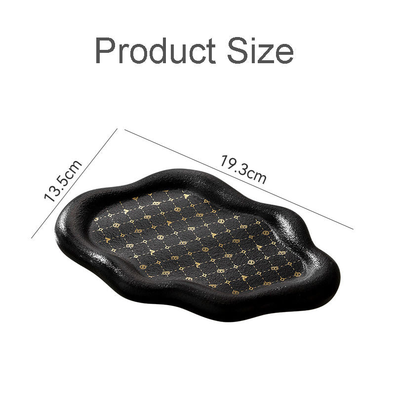 Ceramic Jewelry Tray for Ring Key Trinket Cloud Shape Small Plate-B