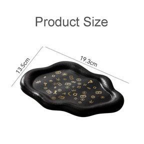 Ceramic Jewelry Tray for Ring Key Trinket Cloud Shape Small Plate-C