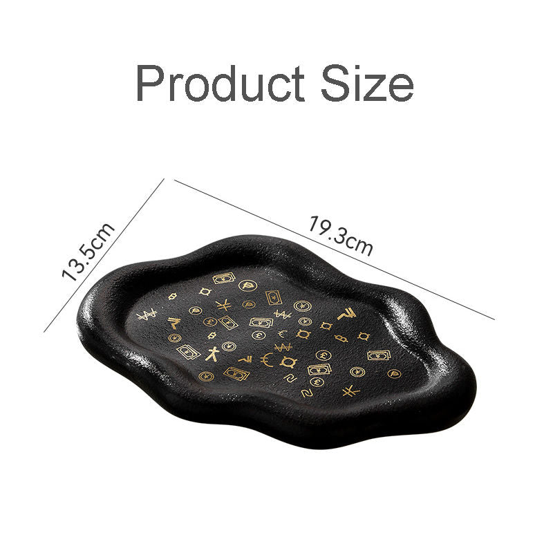Ceramic Jewelry Tray for Ring Key Trinket Cloud Shape Small Plate-C