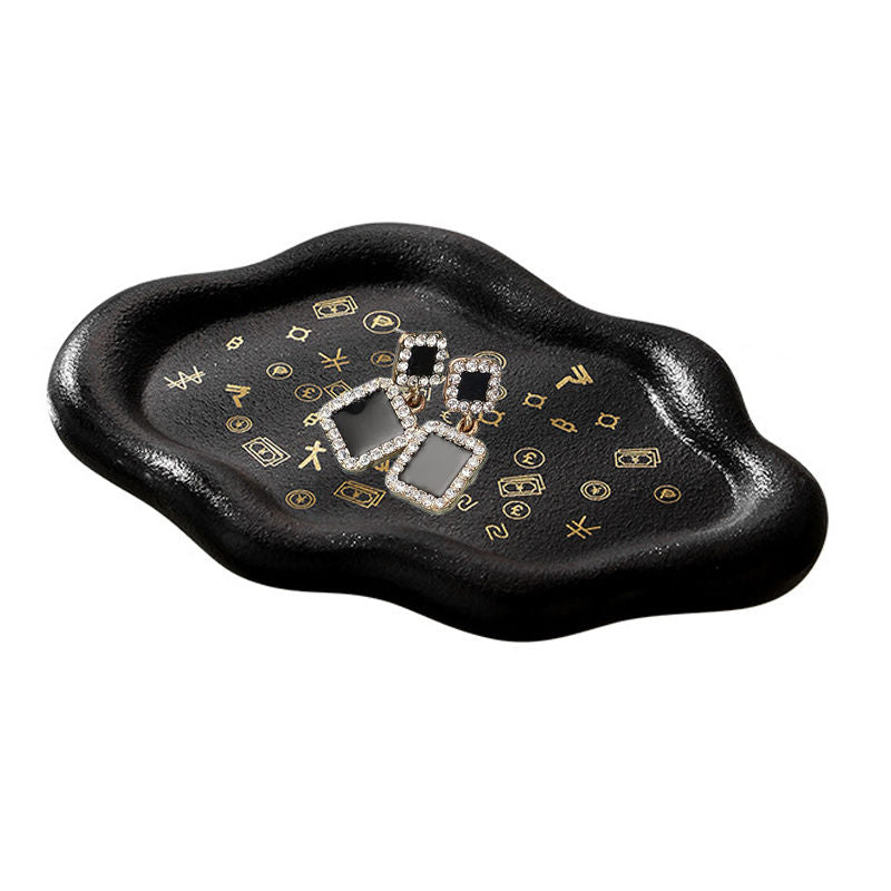 Ceramic Jewelry Tray for Ring Key Trinket Cloud Shape Small Plate-C