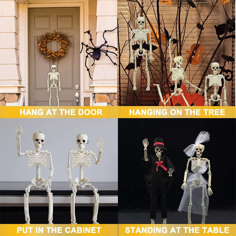 5 Pcs Skeleton Decorations 40cm with Movable Joints for Halloween
