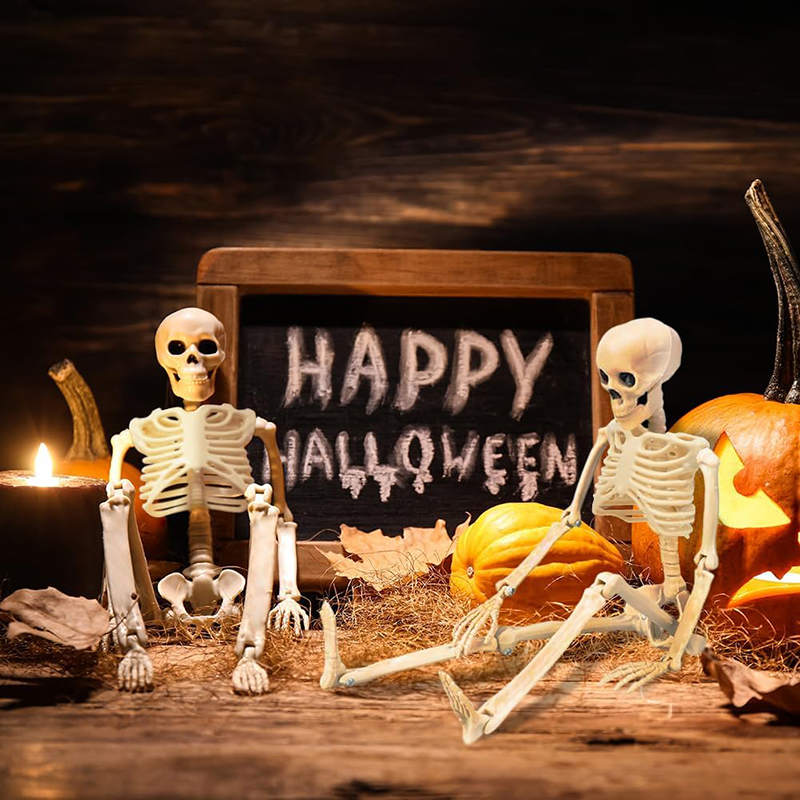 5 Pcs Skeleton Decorations 40cm with Movable Joints for Halloween