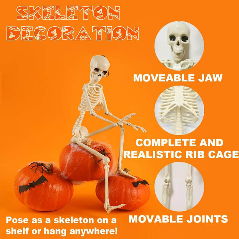 5 Pcs Skeleton Decorations 40cm with Movable Joints for Halloween