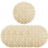 6 Pcs Placemats Round Ginkgo PVC Hollowed-Out for Party Wedding-Gold