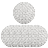 6 Pcs Placemats Round Ginkgo PVC Hollowed-Out for Party Wedding-Silver