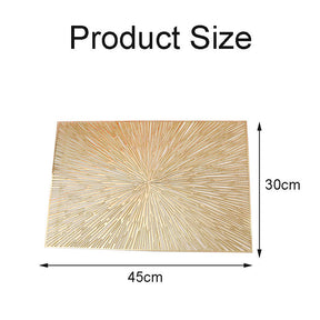 6 Pcs Placemats Square Fireworks PVC Hollowed-Out for Party Wedding-Gold