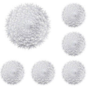 6 Pcs Placemats Round Dandelion PVC Hollowed-Out for Party Wedding-Silver