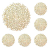 6 Pcs Placemats Round Dandelion PVC Hollowed-Out for Party Wedding-Gold
