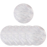 6 Pcs Placemats Round Meteor PVC Hollowed-Out for Party Wedding-Silver