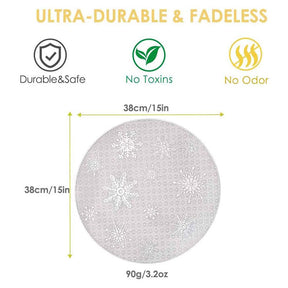 6 Pcs Placemats Babys Breath PVC Hollowed-Out for Party Wedding-Silver