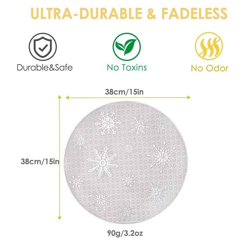 6 Pcs Placemats Babys Breath PVC Hollowed-Out for Party Wedding-Silver