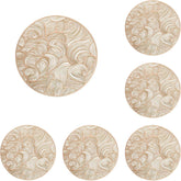 6 Pcs Placemats Round Cloud PVC Hollowed-Out for Party Wedding-Gold
