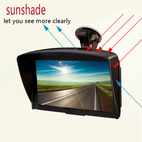 Car GPS Navigator Portable Touch-Screen Car 7 inch GPS System Display with Sunshade Multimedia Entertainment