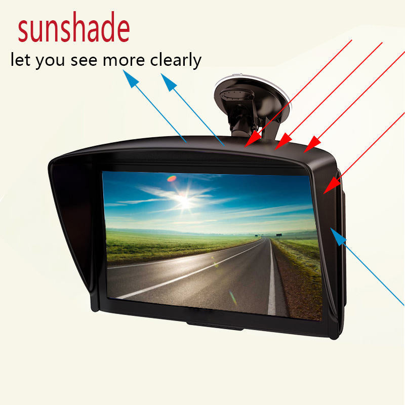 Car GPS Navigator Portable Touch-Screen Car 7 inch GPS System Display with Sunshade Multimedia Entertainment