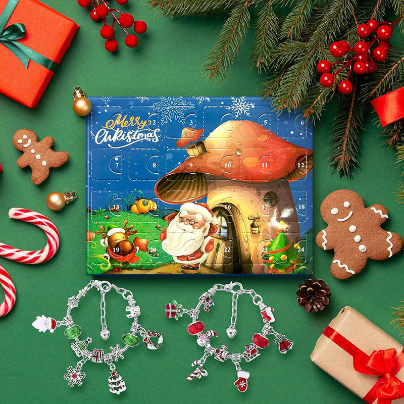 Christmas Advent Calendar Bracelets DIY Making Kit for Kids Adults-B