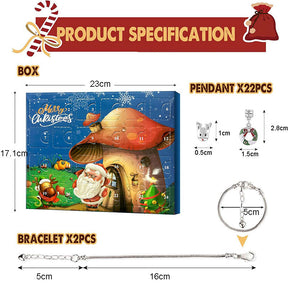 Christmas Advent Calendar Bracelets DIY Making Kit for Kids Adults-B