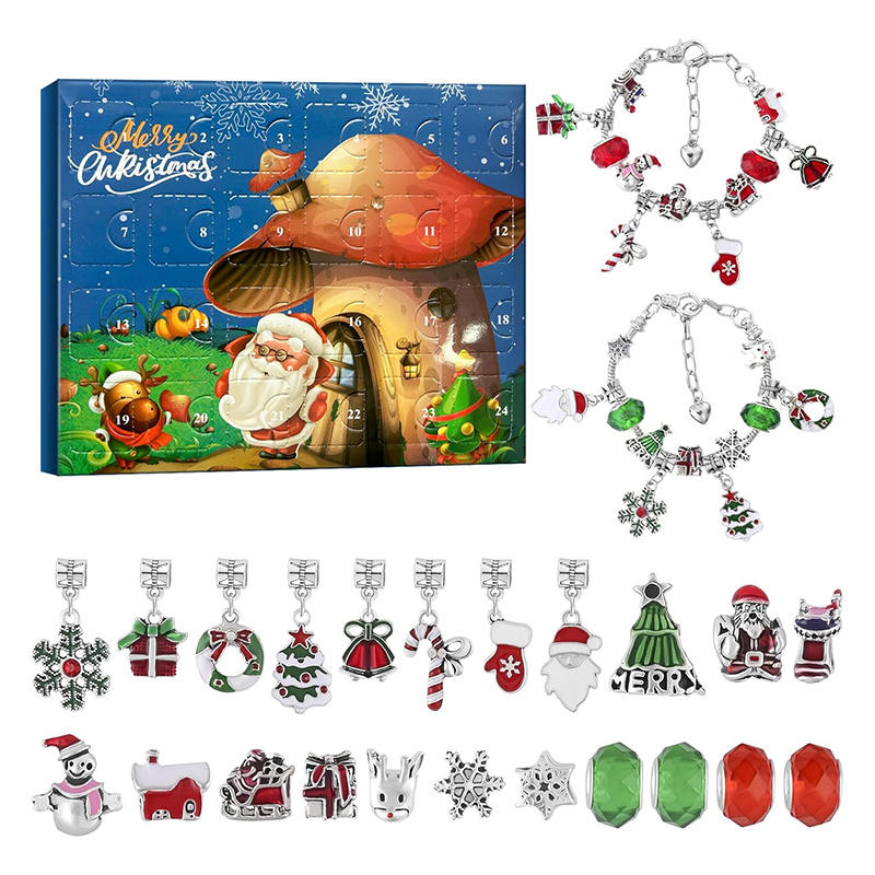 Christmas Advent Calendar Bracelets DIY Making Kit for Kids Adults-B