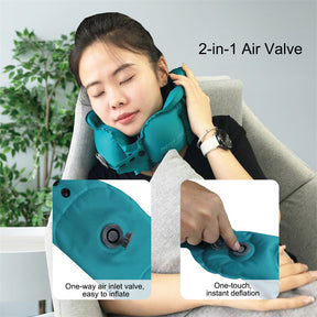 Inflatable Travel Pillow Inflate in 2 Seconds  Neck Pillow for Airplanes Trains Cars Offices RH40-Grey