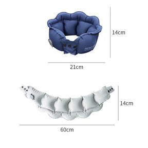 Inflatable Travel Pillow Inflate in 2 Seconds  Neck Pillow for Airplanes Trains Cars Offices RH40-DarkBlue