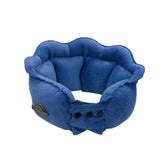 Inflatable Travel Pillow Inflate in 2 Seconds Velvet Neck Pillow for Airplanes Trains Cars Offices-DarkBlue