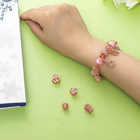 Christmas Advent Calendar Bracelets Making Kit Includes 22 Charms-Pink