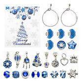 Christmas Advent Calendar Bracelets Making Kit Includes 22 Charms-Blue