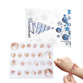 Christmas Advent Calendar Bracelets Making Kit Includes 22 Charms-Pink