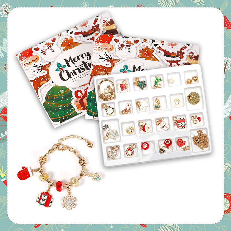 DIY Bracelets Kit for Christmas Includes Bracelets & Necklace & 22 Charms