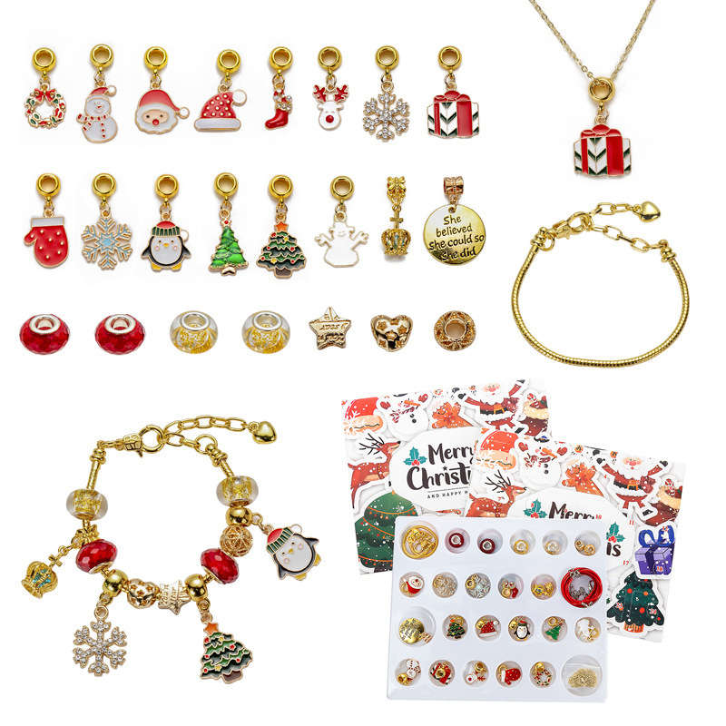 DIY Bracelets Kit for Christmas Includes Bracelets & Necklace & 22 Charms
