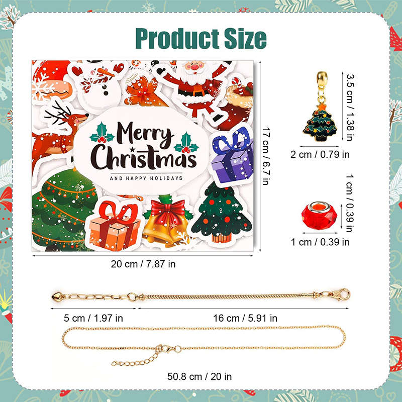 DIY Bracelets Kit for Christmas Includes Bracelets & Necklace & 22 Charms