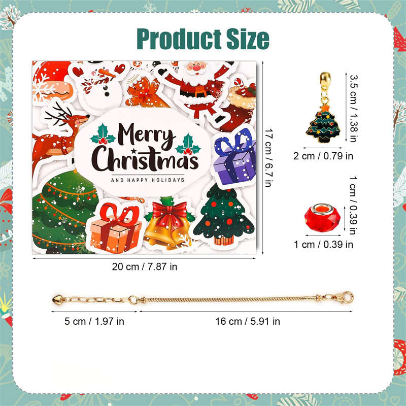 DIY Bracelets Kit for Christmas Includes 2 Bracelets and 22 Charms