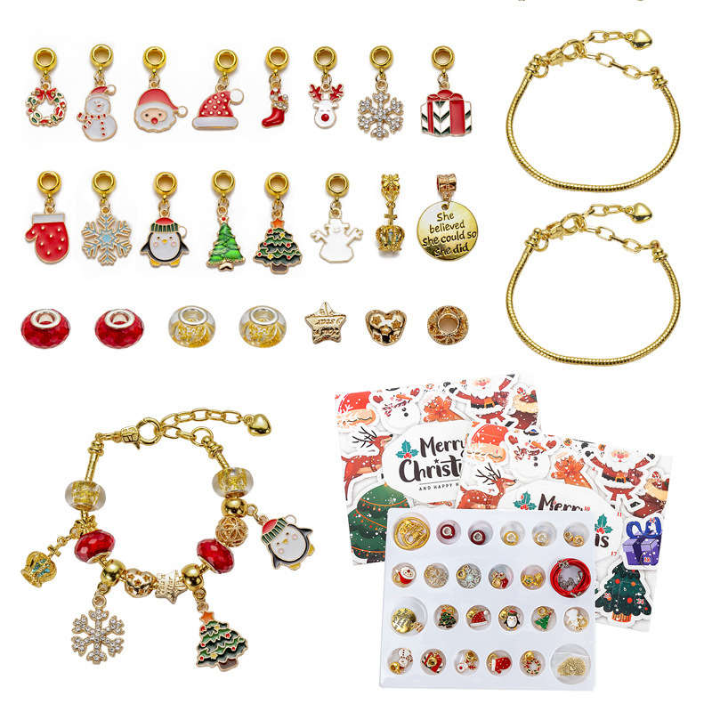 DIY Bracelets Kit for Christmas Includes 2 Bracelets and 22 Charms
