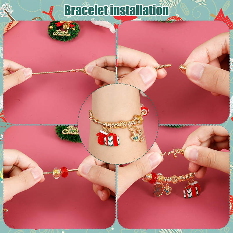 DIY Bracelets Kit for Christmas Includes 2 Bracelets and 22 Charms