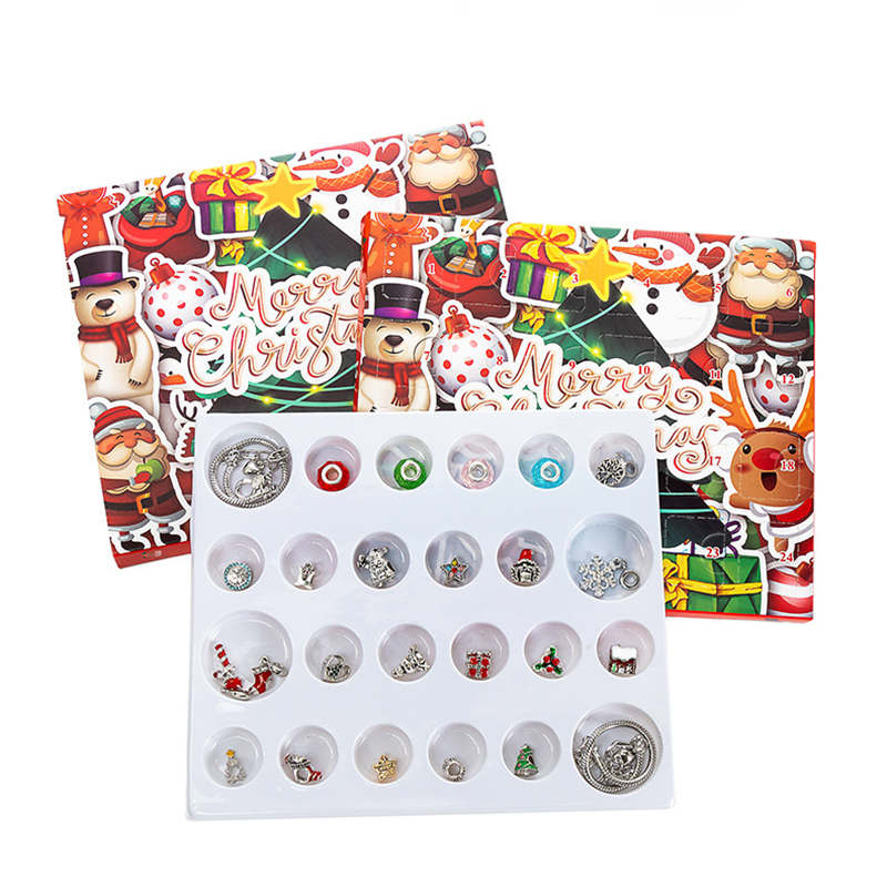 22 Pcs Charms with 2 Pcs Bracelets DIY Christmas Gifts for Kids Adults