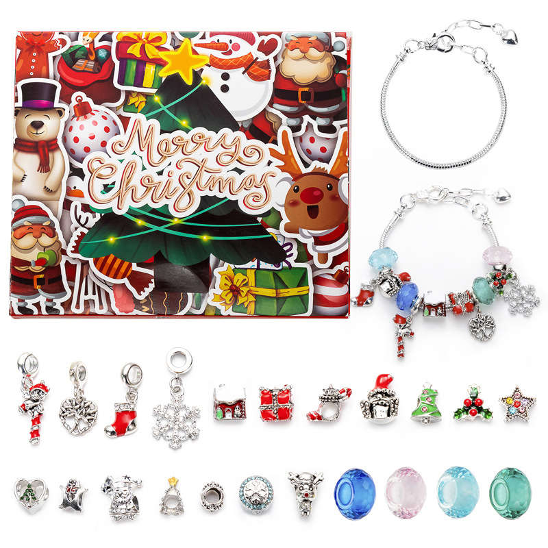 22 Pcs Charms with 2 Pcs Bracelets DIY Christmas Gifts for Kids Adults