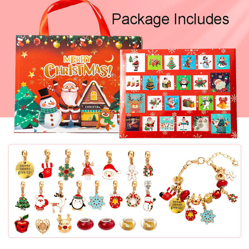 Christmas DIY Bracelet Kit with 2 Chains Ideal Xmas Gifts for Girls-C