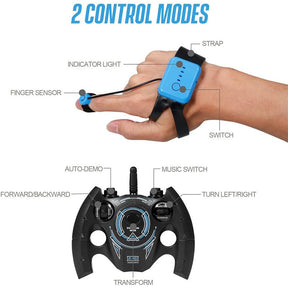 Gesture Sensor Car Remote Control Twisting Car Dancing Off-Road Car Childrens Toys-Blue