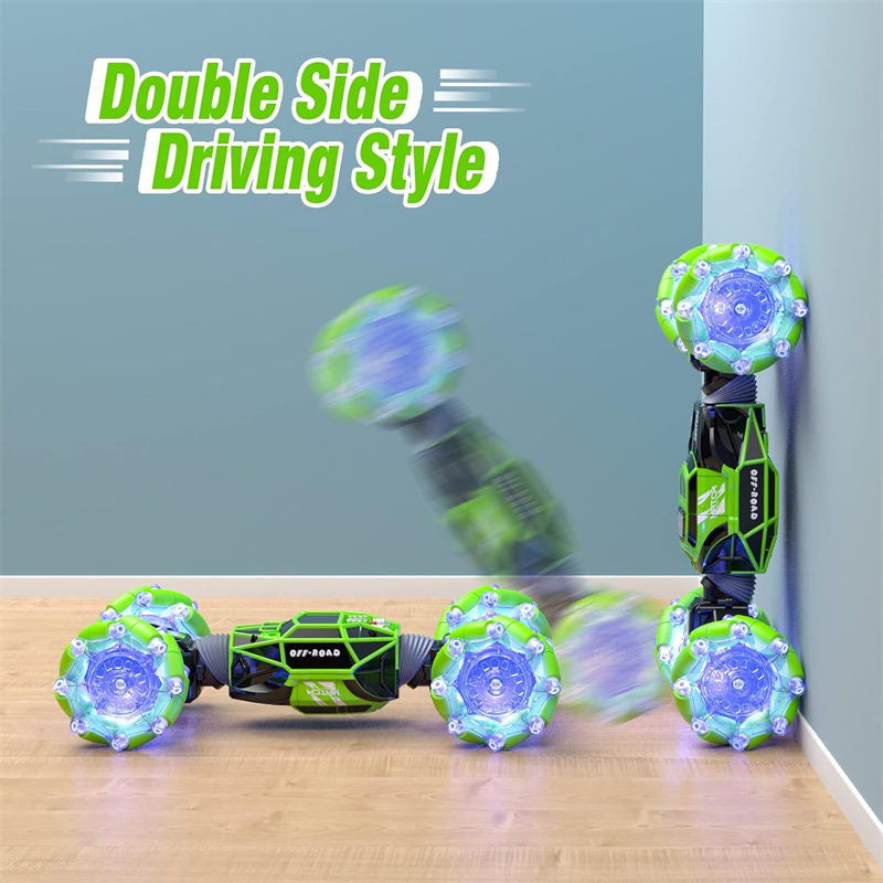 Gesture Sensor Car Remote Control Twisting Car Dancing Off-Road Car Childrens Toys-Green