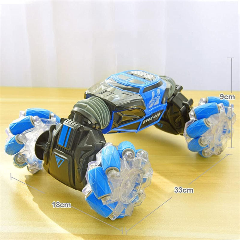 Gesture Sensor Car Remote Control Twisting Car Dancing Off-Road Car Childrens Toys-Blue