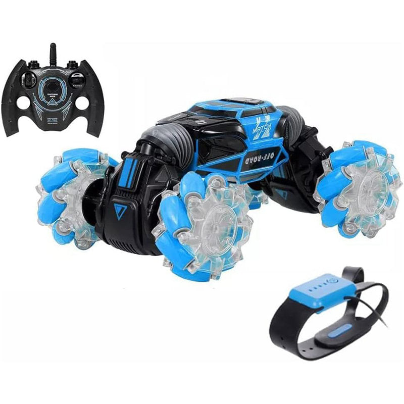 Gesture Sensor Car Remote Control Twisting Car Dancing Off-Road Car Childrens Toys-Blue