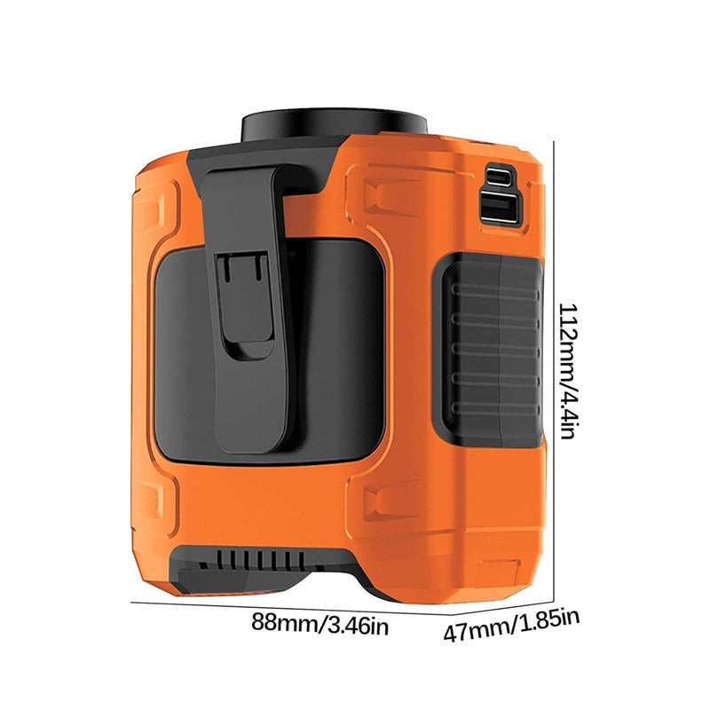 Portable Waist Fan 10000mAh Rechargeable Personal Fans  Flashlight Waist Clip Fan for Gardening Worksite Outdoor-Orange