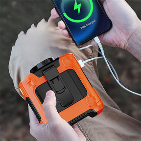 Portable Waist Fan 10000mAh Rechargeable Personal Fans  Flashlight Waist Clip Fan for Gardening Worksite Outdoor-Green
